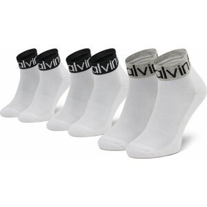 Sada 3 párů pánských vysokých ponožek Calvin Klein 701218722 White 002