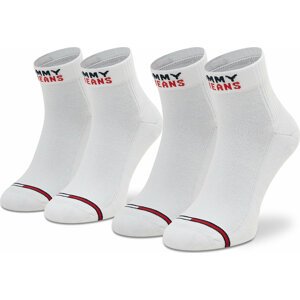 Sada 2 párů nízkých ponožek unisex Tommy Jeans 701218956 White 001