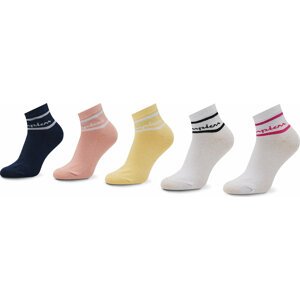 Sada 5 párů dětských nízkých ponožek Champion U40002 PS012 Php/Wht/Ban/Wht/Nny