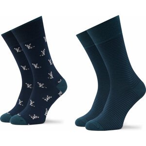 Sada 2 párů pánských vysokých ponožek Tom Tailor 90254 Design Ocean 536