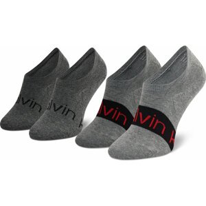 Sada 2 párů pánských ponožek Calvin Klein 701218713 Mid Grey Melange 003