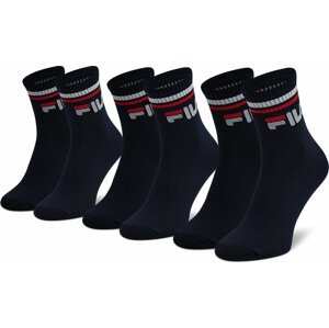Sada 3 párů vysokých ponožek unisex Fila Calza Quarter F9398 Navy 321