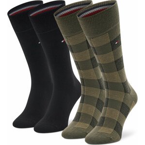 Pánské klasické ponožky Tommy Hilfiger 701220244 Olive 004