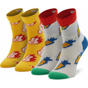 Sada 2 párů dětských vysokých ponožek Happy Socks KBNC02-2200 Barevná