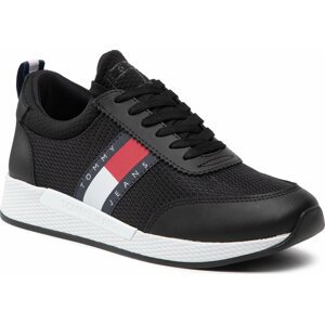 Sneakersy Tommy Jeans Flexi Runner Wmn EN0EN01789 Black BDS