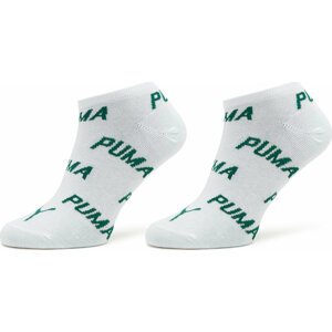 Sada 2 párů nízkých ponožek unisex Puma Unisex Bwt Sneaker 2P 907947 White / Green 09