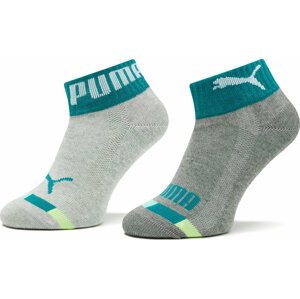 Sada 2 párů dětských vysokých ponožek Puma Kids Seasonal Quarter 2P 938007 Grey Combo 02