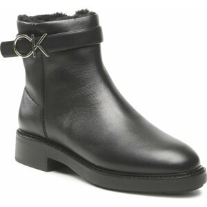 Polokozačky Calvin Klein Rubber Sole Ankle Boot Hw Wl-Lth HW0HW01257 Ck Black BAX