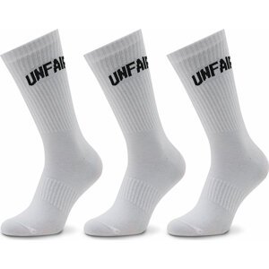 Sada 3 párů vysokých ponožek unisex Unfair Athletics Curved UNFR22-165 White