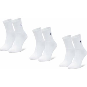 Sada 3 párů dámských vysokých ponožek Polo Ralph Lauren 455767743002 White