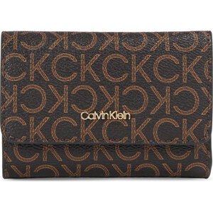 Dámská peněženka Calvin Klein Ck Must Trifold Sm-Mono K60K611324 Brown Mono 0HD