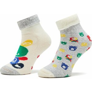 Sada 2 párů dětských vysokých ponožek United Colors Of Benetton 6AO3F2142 904 Barevná