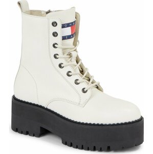 Polokozačky Tommy Jeans Tjw Boot Zip Up EN0EN02305 Rich Cream YA6