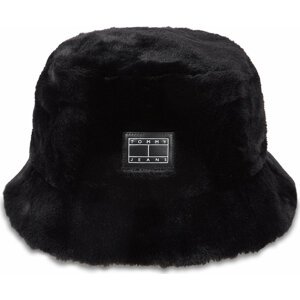 Klobouk Tommy Jeans Tjw Fuzzy Rev. Bucket Hat AW0AW15459 Black And Bleached Stone 0GM