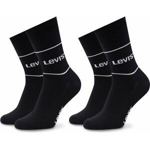 Sada 2 párů vysokých ponožek unisex Levi's® 701210567 Black