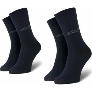 Sada 2 párů dámských vysokých ponožek Tom Tailor 9702 Dark Navy 545