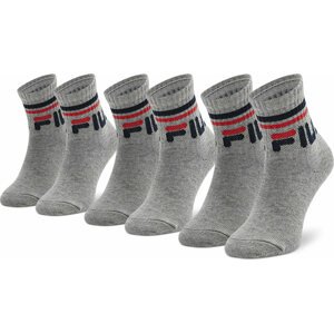 Sada 3 párů dětských vysokých ponožek Fila Calza Quarter F8338 Grey 400
