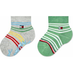 Sada 2 párů dětských nízkých ponožek Tommy Hilfiger 701222671 Light Grey Melange/chMulticolor 002