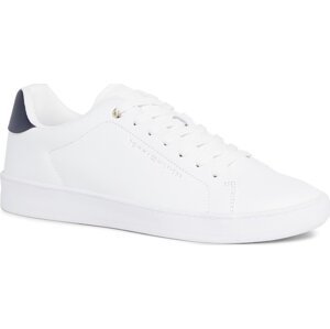 Sneakersy Tommy Hilfiger Court Cupsole Leather Gold FM0FM04829 White YBS