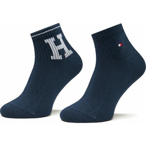 Sada 2 párů pánských vysokých ponožek Tommy Hilfiger 701224099 Navy 002