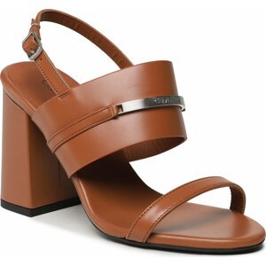 Sandály Calvin Klein Block Hl Sandal HW0HW01612 Cognac GP4