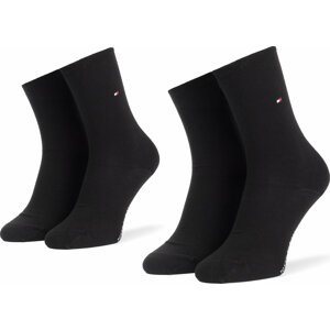 Sada 2 párů pánských vysokých ponožek Tommy Hilfiger 371221 r. 39/42r Černá