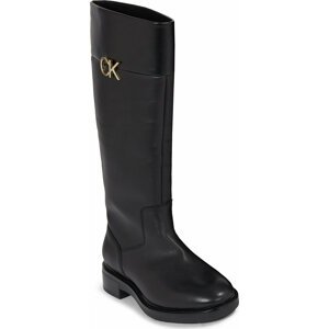 Kozačky Calvin Klein Rubber Sole Knee Boot W/Hw HW0HW01689 Ck Black BEH