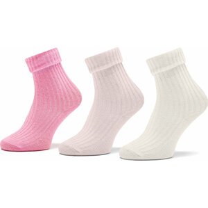 Sada 3 párů dětských vysokých ponožek United Colors Of Benetton 6AO3F211S 934 Růžová