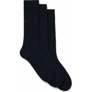 Sada 3 párů pánských vysokých ponožek Hugo 50493253 Dark Blue 401