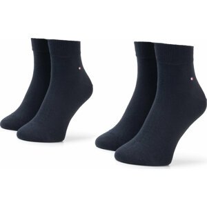 Sada 2 párů pánských nízkých ponožek Tommy Hilfiger 342025001 Dark Navy 322