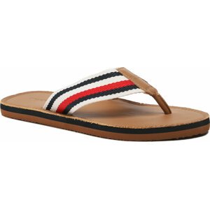 Žabky Tommy Hilfiger Leather Beach Sandal FM0FM04548 Summer Cognac GU9