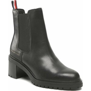 Polokozačky Tommy Hilfiger Outdoor Chelsea Mid Heel Boot FW0FW06737 Black BDS