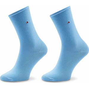 Sada 2 párů dámských vysokých ponožek Tommy Hilfiger 371221 Light Blue/White 092
