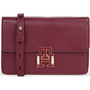 Kabelka Tommy Hilfiger Pushlock Leather Small Crossover AW0AW15227 Rouge XJS
