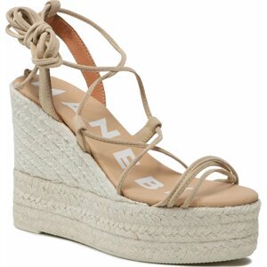 Espadrilky Manebi Soft Suede Lace-Up Wedge Espadrilles M 1.1 WA Champagne Beige