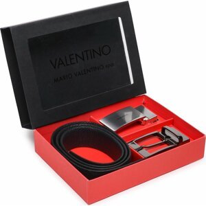 Pánský pásek Valentino Release VPA6GK01 Nero/Blu