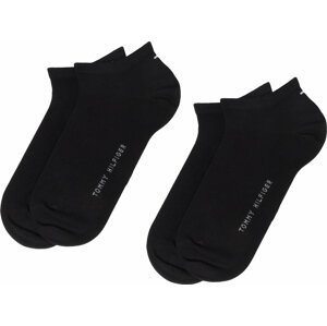 Sada 2 párů pánských nízkých ponožek Tommy Hilfiger 342023001 Black 200