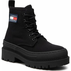 Turistická obuv Tommy Jeans Foxing Boot EN0EN01903 Black BDS