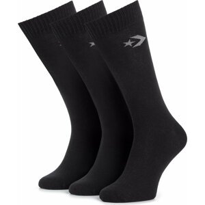 Sada 3 párů pánských vysokých ponožek Converse E745B-3020 Černá