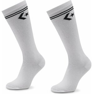 Sada 2 párů dámských vysokých ponožek Converse E1025W-2009 Bílá