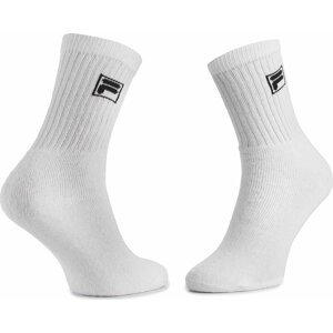 Sada 3 párů vysokých ponožek unisex Fila F9000 White