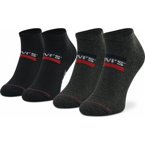 Sada 2 párů nízkých ponožek unisex Levi's® 701219507 Mid Grey/Black