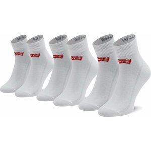 Sada 3 párů vysokých ponožek unisex Levi's® 903051-001 White