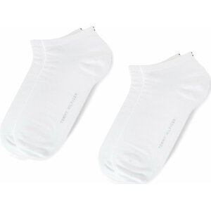 Sada 2 párů nízkých ponožek unisex Tommy Hilfiger 343024001 Bílá