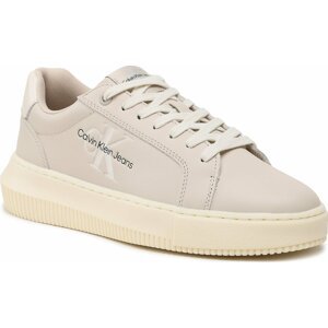 Sneakersy Calvin Klein Jeans Chunky Cupsole Laceup Lth Pearl YW0YW01096 Eggshell/Pearlized Creamy White ACF